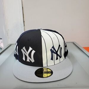 New York Yankees New Era Logo Pinwheel Multicolor 59FIFTY Sz 7 1/4 Fitted